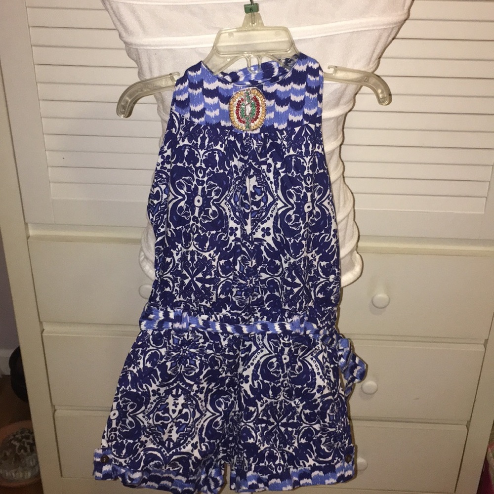Beautiful Batik Halter Romper. Girls sz 7/8